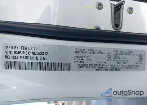 2022 Jeep Cherokee X 4X4 from USA, damaged, VIN 1C4PJMCX4ND553312